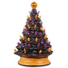 Alternate image 0 for Casafield Hand-Painted Ceramic Halloween Tree, 15-Inch Pre-Lit Decoration with 128 Multi-Color Lights, Jack-O-Lantern and Star Toppers