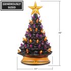 Alternate image 2 for Casafield Hand-Painted Ceramic Halloween Tree, 15-Inch Pre-Lit Decoration with 128 Multi-Color Lights, Jack-O-Lantern and Star Toppers