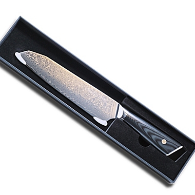 Hagakure 20   Ginza Steel - Japanese Santoku Knife 8&quot; - VG10 Damascus Steel/G10 Handle. View a larger version of this product image.