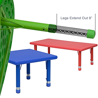 Flash Furniture 33&#39;&#39; Round Green Plastic Height Adjustable Activity Table. View a larger version of this product image.
