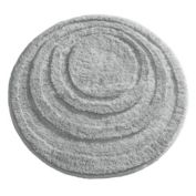 mDesign Round Microfiber Bathroom Spa Mat, Accent Rug, Machine Washable