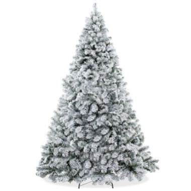 Casafield Realistic Snow-Flocked Pine Artificial Holiday Christmas Tree with Sturdy Metal Stand. View a larger version of this product image.