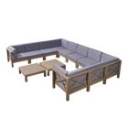 Alternate image 0 for Contemporary Home Living 12-Piece Gray Contemporary Outdoor Furniture Patio Sectional Sofa Set - Dark Gray Cushions