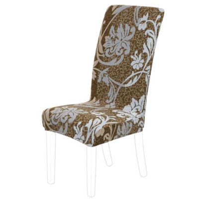 DAMASK "STRETCH" VELVET DINING CHAIR COVER--FOREST-AVAILABLE IN 4 COLORS-ON SALE 