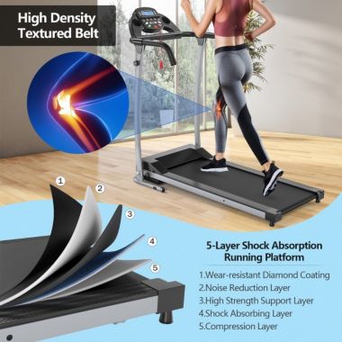 Hooya Imp.& Exp.  Compact Electric Folding Running and Fitness Treadmill with LED Display (Black). View a larger version of this product image.
