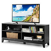 Slickblue 58 Inch Modern Entertainment Media Center Wood TV Stand-Black