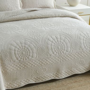 MarCielo 3-Piece 100% Cotton Oversized Bedspread Set Coverlet Set Lightweight Quilt Set Embroidery Farmhouse Bedding Set TF. View a larger version of this product image.