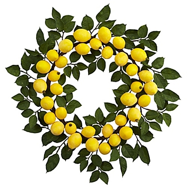 Nearly Natural 24" Lemon Wreath. View a larger version of this product image.