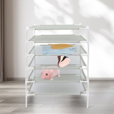 Infinity Merch Drying Rack 6 Layers Removable And Stacked Design 70*70*90cm White. View a larger version of this product image.