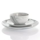Alternate image 1 for Elama Fine Marble 16 Piece Stoneware Dinnerware Set in Black and White