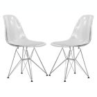 Alternate image 0 for LeisureMod Cresco Molded Plastic Eiffel Side Chair, Set of 2 - Clear