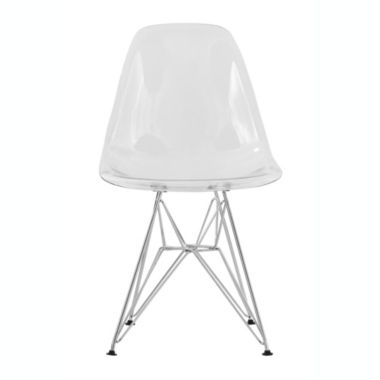 LeisureMod Cresco Molded Plastic Eiffel Side Chair, Set of 2 - Clear. View a larger version of this product image.
