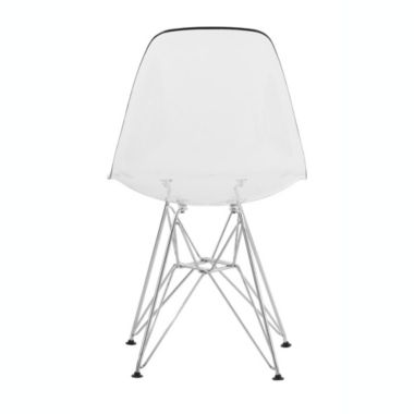 LeisureMod Cresco Molded Plastic Eiffel Side Chair, Set of 2 - Clear. View a larger version of this product image.