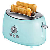 Brentwood Cool Touch 2-Slice Extra Wide Slot Retro Toaster in Blue