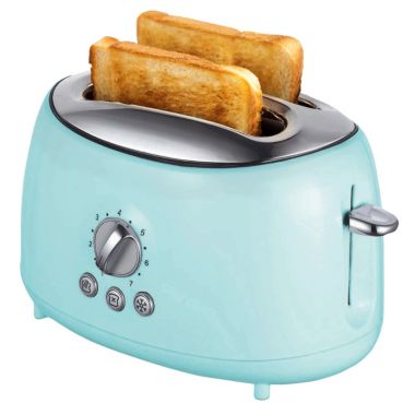 Brentwood Cool Touch 2-Slice Extra Wide Slot Retro Toaster in Blue. View a larger version of this product image.