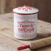 Slickblue Frosty&#39;s Hot Cocoa Enameled Christmas Container