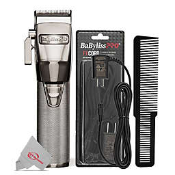 BaByliss PRO FX870S Cordless Clipper Lithium-Ion Adjustable Silver with Replacement Power Cord and Comb