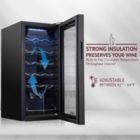 Alternate image 3 for SCHMECKE 18 Bottle Compressor Wine Cooler Refrigerator w/Lock - Large Freestanding Wine Cellar - 41f-64f Digital Temperature Control Wine Fridge For Red, White, Champagne or Sparkling Wine - Black