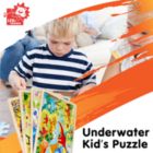 Alternate image 1 for Leo & Friends Underwater Kid's Puzzle, 48-Pieces for 3-Years-Old+   Promotes Dexterity, Problem-Solving, and Creativity   Durable Wooden Puzzle Kit, Educational Gift for Kids Ages 3-6