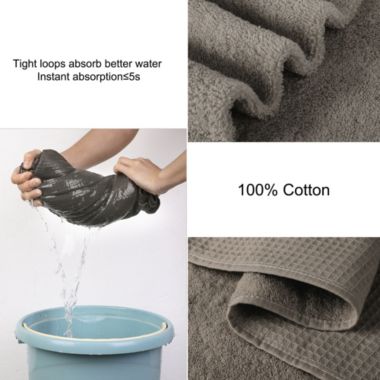 PiccoCasa Soft Cotton 2 Piece Bath Towel for Bathroom, Waffle Weave 100% Cotton Soft and Highly Absorbent Bath Towels Washcloths Quick Dry Shower Towels, 27"X54" Coffee Color. View a larger version of this product image.