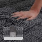 Alternate image 1 for PrimeBeau Striped Bath Rugs for Bathroom Anti-Slip Bath Mats Soft Plush Chenille Shaggy Mat, Gray, 47" x 17" Plus 17" x 24"