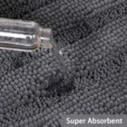 Alternate image 2 for PrimeBeau Striped Bath Rugs for Bathroom Anti-Slip Bath Mats Soft Plush Chenille Shaggy Mat, Gray, 47" x 17" Plus 17" x 24"