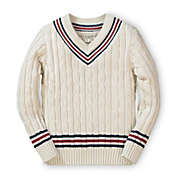 Hope & Henry Boys&#39; V-Neck Cricket Sweater (Antique White, 3-6 Months)