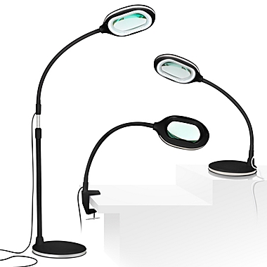 Lightview 3-in-1 LED Magnifying Lamp - 3 Diopter - Black. View a larger version of this product image.