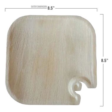 Smarty Had A Party 8.5" Square Palm Leaf Eco Friendly Disposable Wine Trays (100 Trays). View a larger version of this product image.