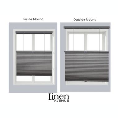 Linen Avenue Custom Cordless 26" W x 48" H Dark Grey Top Down Bottom Up Light FIltering Cellular Shade. View a larger version of this product image.