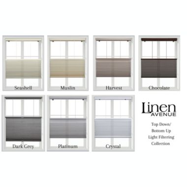 Linen Avenue Custom Cordless 26" W x 48" H Dark Grey Top Down Bottom Up Light FIltering Cellular Shade. View a larger version of this product image.