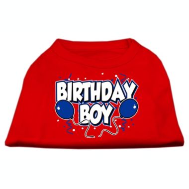Mirage Pet Products Birthday Boy Screen Print Shirt Red X Large - 16" L. View a larger version of this product image.