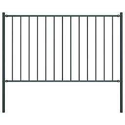Home Life Boutique Fence Panel with Posts Powder-coated Steel 5.6'x2.5' Anthracite
