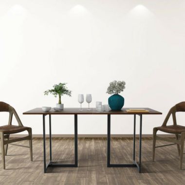 Hivago Metal Frame Wood Top Console Dining Table Rectangular Kitchen Table-60 Inch Desk. View a larger version of this product image.