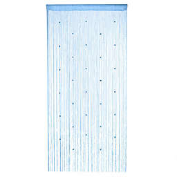 Bcbmall Crystal Beaded String Door Curtain Beads Room Divider Fringe Window Panel Drapes (Blue)