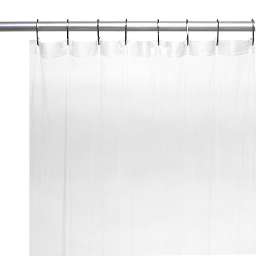 5 Gauge Vinyl Shower Curtain Liner, Extra Long Black Vinyl Shower Curtain