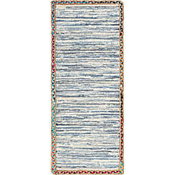 Unique Loom Striped Chindi Jute Rug, Ivory  (2'6 X  6')