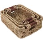 Alternate image 3 for Juvale Woven Wicker Baskets with Handles in 3 Sizes for Home Organization (3 Pack)