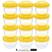 WeeSprout 12 Pieces Small Plastic Containers with Lids in Yellow