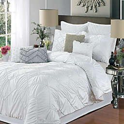 Chic Home Isabella 8 Pieces Duvet Cover Bed In A Bag Set - Queen 90x92, White - White