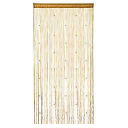 Bcbmall Crystal Beaded String Door Curtain Beads Room Divider Fringe Window Panel Drapes (Champagne)