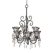 Zingz & Thingz 12" Black and Clear Midnight Blooms Candle Chandelier