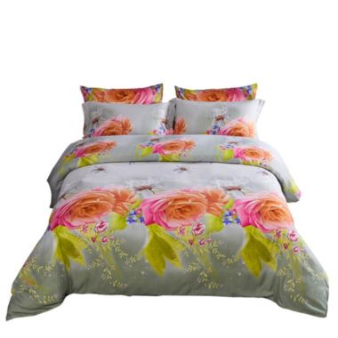 Dolce Mela Home Decorative King Size Duvet Cover Set, 6 Piece Luxury Floral Bedding, Innocence Dm723K. View a larger version of this product image.