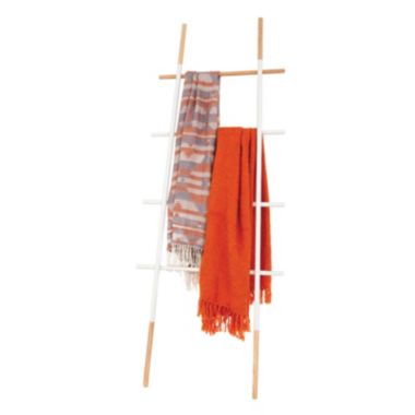 Innoka Decorative Blanket Ladder For Living Room Bedroom Bathroom, White. View a larger version of this product image.