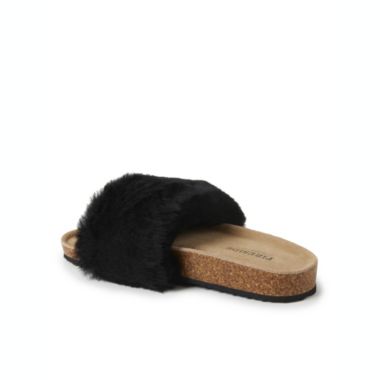 Dearfoams Womens Canberra Genuine Shearling Footbed Slide. View a larger version of this product image.