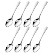 Unique Bargains Stainless Steel Iced Spoons Set of 8 Kitchenware, Mini Tiny Small Spoons for Coffee Bar Cooking Soup Spoon Oil Salt Sugar Dining Spoons 4.7" Length