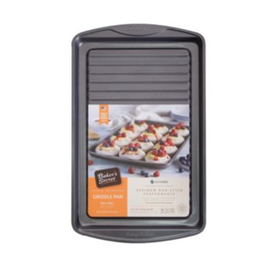Baker's Secret 17.5" Grill Pan, Oven Tray, Thick Carbon Steel & Nonstick Coating, Dark Gray, Classic Line. View a larger version of this product image.