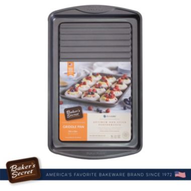 Baker's Secret 17.5" Grill Pan, Oven Tray, Thick Carbon Steel & Nonstick Coating, Dark Gray, Classic Line. View a larger version of this product image.