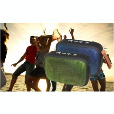 Link Fabric Portable Wireless Bluetooth Waterproof Speaker with Carry Strap - Perfect for the Beach, Park, Pool, BBQ, Gym - Grey. View a larger version of this product image.