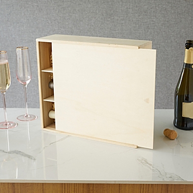 Twine 3-Bottle Wood Wine Box. View a larger version of this product image.